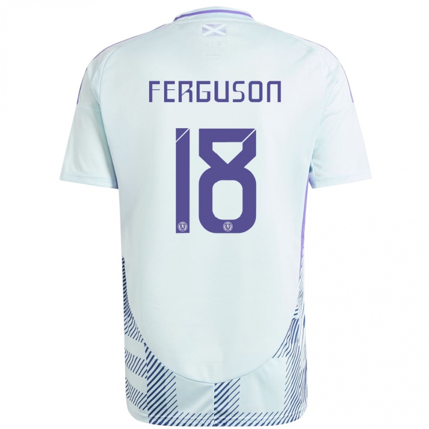 Niño Fútbol Camiseta Escocia Lewis Ferguson #18 Azul Menta Claro 2ª Equipación 24-26 México