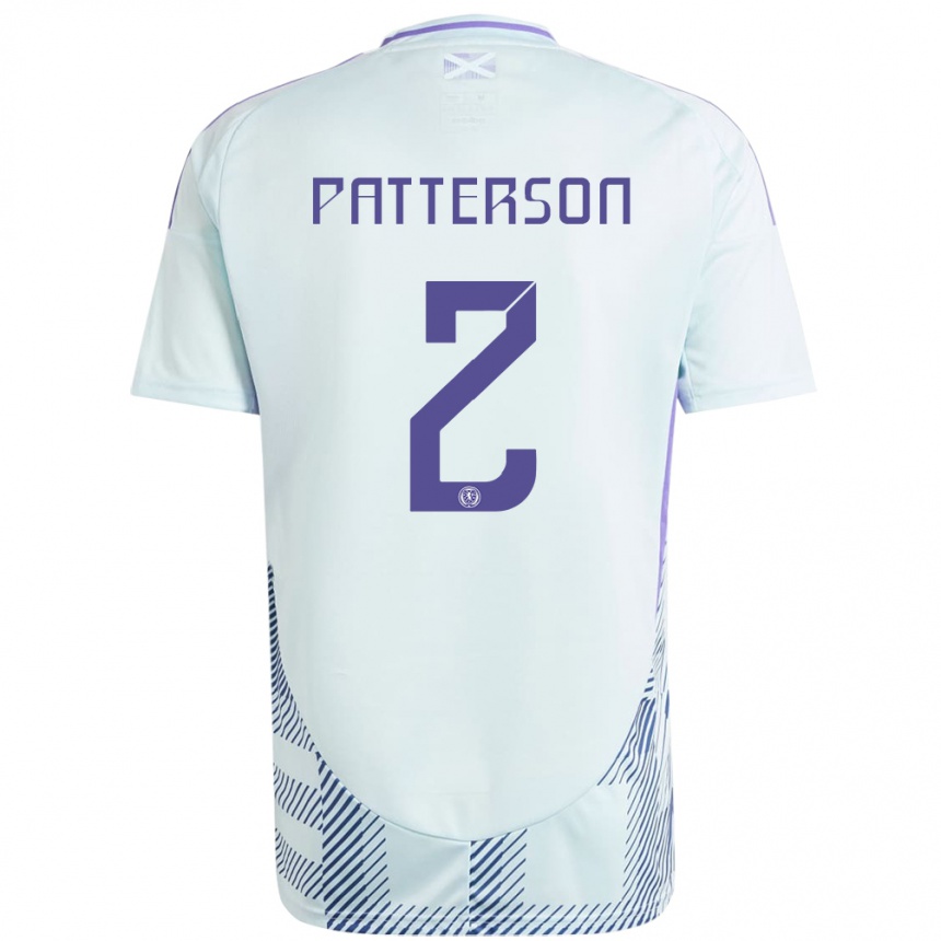 Niño Fútbol Camiseta Escocia Nathan Patterson #2 Azul Menta Claro 2ª Equipación 24-26 México