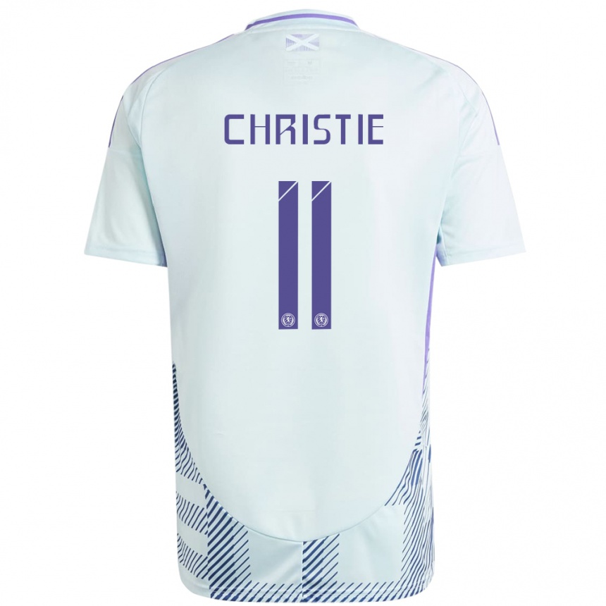 Niño Fútbol Camiseta Escocia Ryan Christie #11 Azul Menta Claro 2ª Equipación 24-26 México