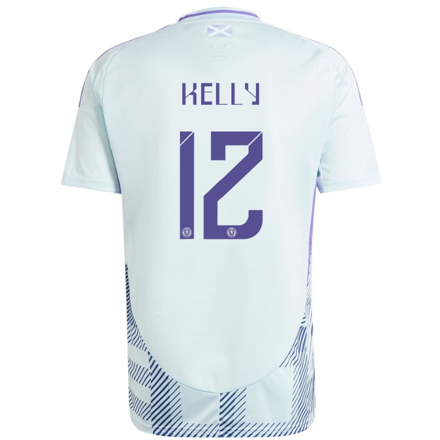 Niño Fútbol Camiseta Escocia Liam Kelly #12 Azul Menta Claro 2ª Equipación 24-26 México