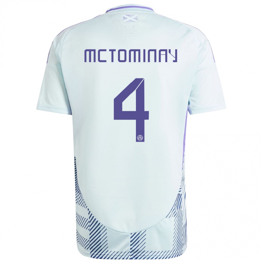 Niño Fútbol Camiseta Escocia Scott Mctominay #4 Azul Menta Claro 2ª Equipación 24-26 México