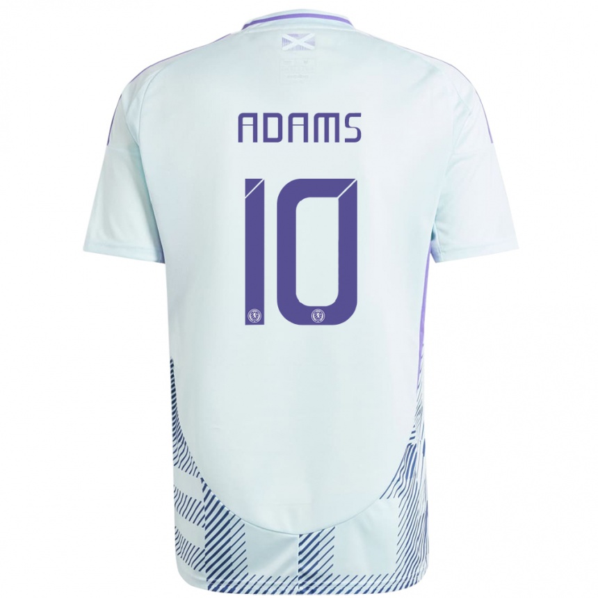 Niño Fútbol Camiseta Escocia Ché Adams #10 Azul Menta Claro 2ª Equipación 24-26 México