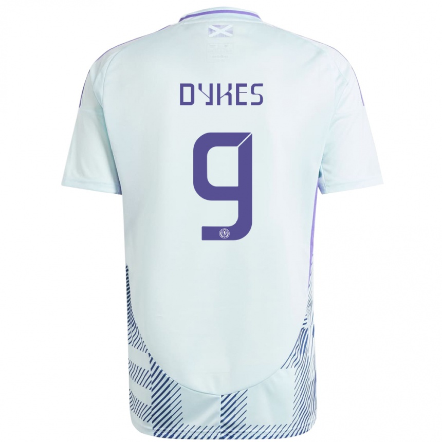 Niño Fútbol Camiseta Escocia Lyndon Dykes #9 Azul Menta Claro 2ª Equipación 24-26 México