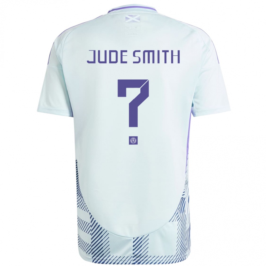 Niño Fútbol Camiseta Escocia Jude Smith #0 Azul Menta Claro 2ª Equipación 24-26 México