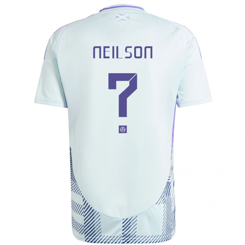 Niño Fútbol Camiseta Escocia Lewis Neilson #0 Azul Menta Claro 2ª Equipación 24-26 México