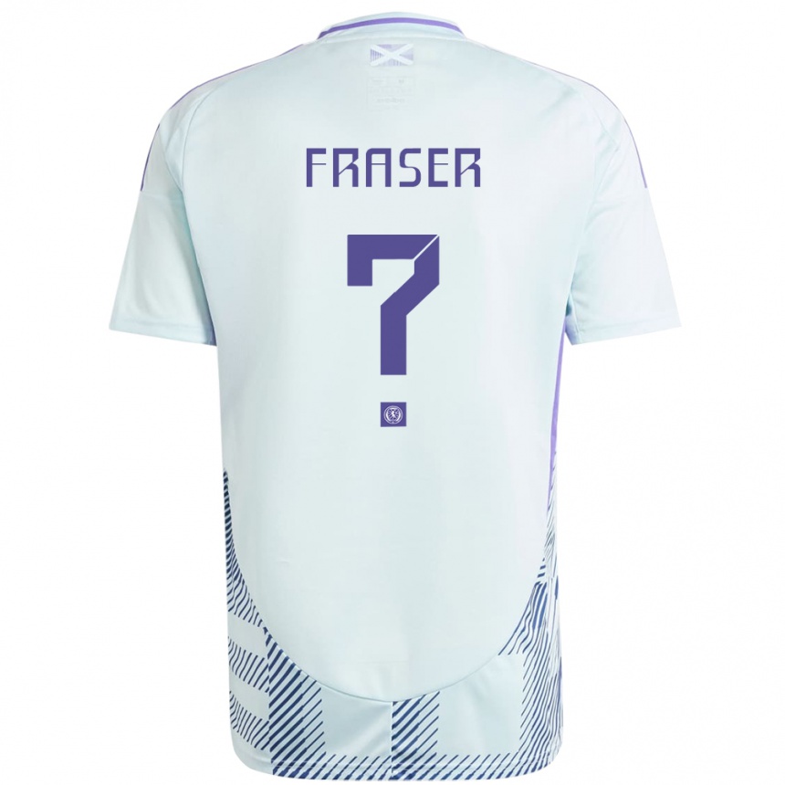 Niño Fútbol Camiseta Escocia Robbie Fraser #0 Azul Menta Claro 2ª Equipación 24-26 México