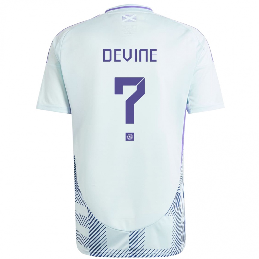 Niño Fútbol Camiseta Escocia Adam Devine #0 Azul Menta Claro 2ª Equipación 24-26 México