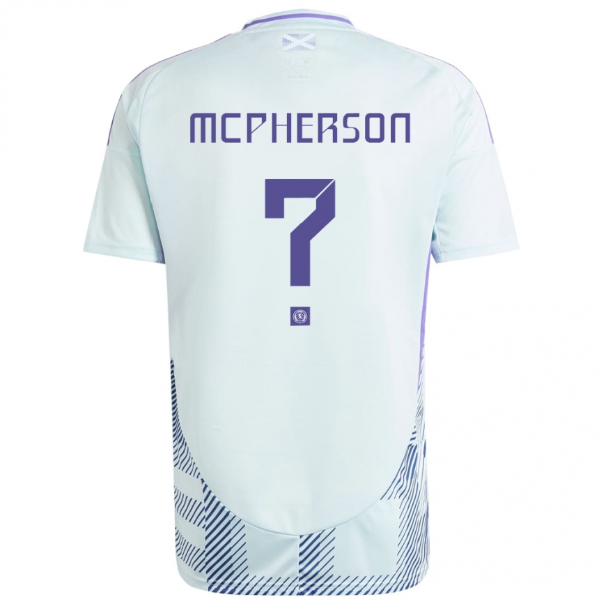 Niño Fútbol Camiseta Escocia Ben Mcpherson #0 Azul Menta Claro 2ª Equipación 24-26 México