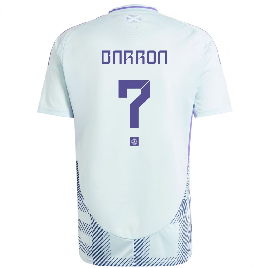 Niño Fútbol Camiseta Escocia Connor Barron #0 Azul Menta Claro 2ª Equipación 24-26 México