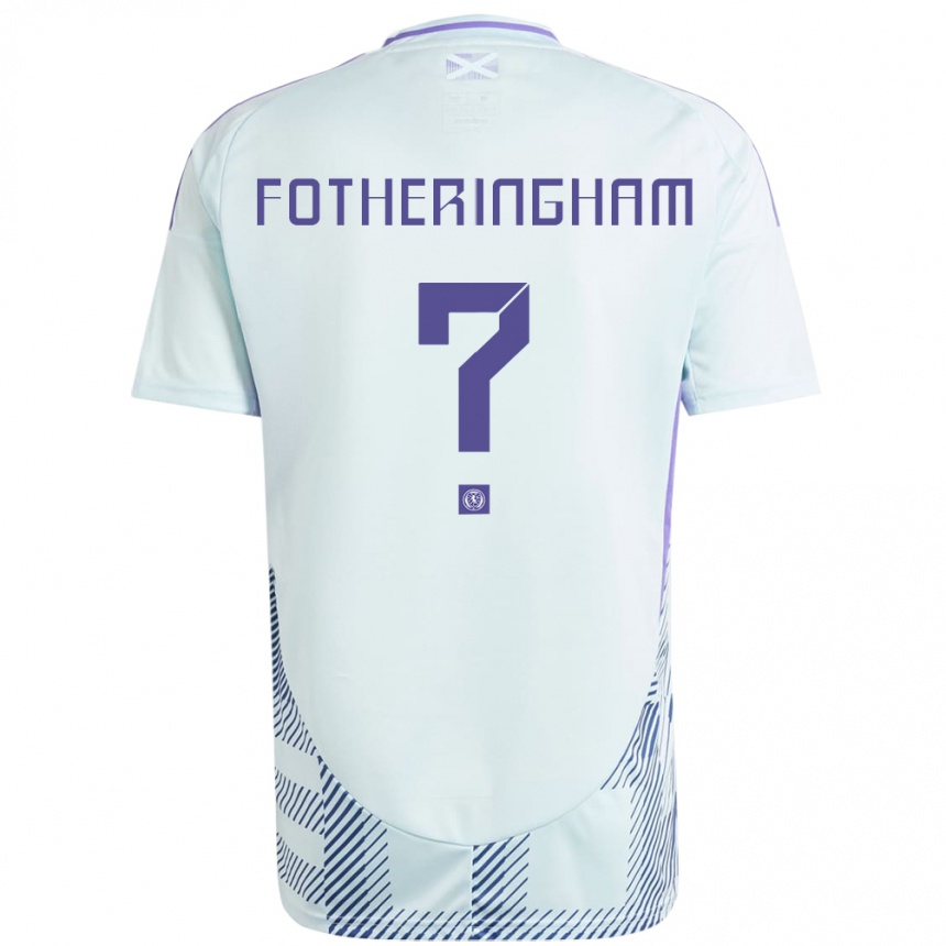 Niño Fútbol Camiseta Escocia Kai Fotheringham #0 Azul Menta Claro 2ª Equipación 24-26 México