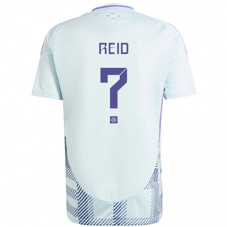 Niño Fútbol Camiseta Escocia Dylan Reid #0 Azul Menta Claro 2ª Equipación 24-26 México