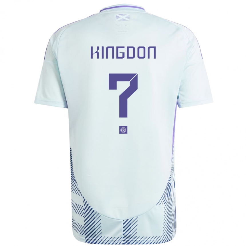 Niño Fútbol Camiseta Escocia Jack Kingdon #0 Azul Menta Claro 2ª Equipación 24-26 México