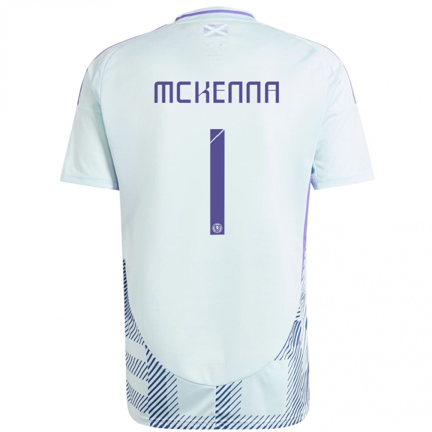 Niño Fútbol Camiseta Escocia Callan Mckenna #1 Azul Menta Claro 2ª Equipación 24-26 México