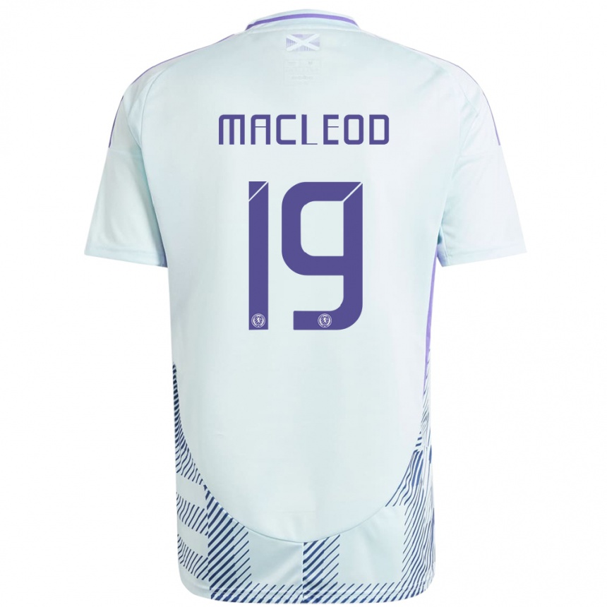 Niño Fútbol Camiseta Escocia Rory Macleod #19 Azul Menta Claro 2ª Equipación 24-26 México