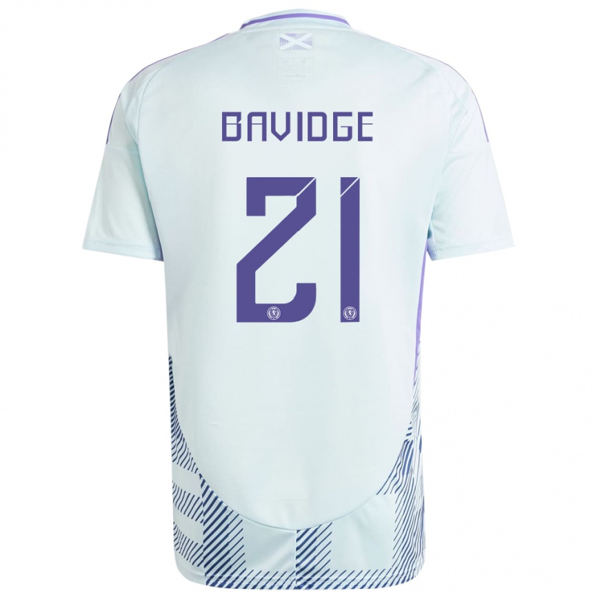 Niño Fútbol Camiseta Escocia Alfie Bavidge #21 Azul Menta Claro 2ª Equipación 24-26 México