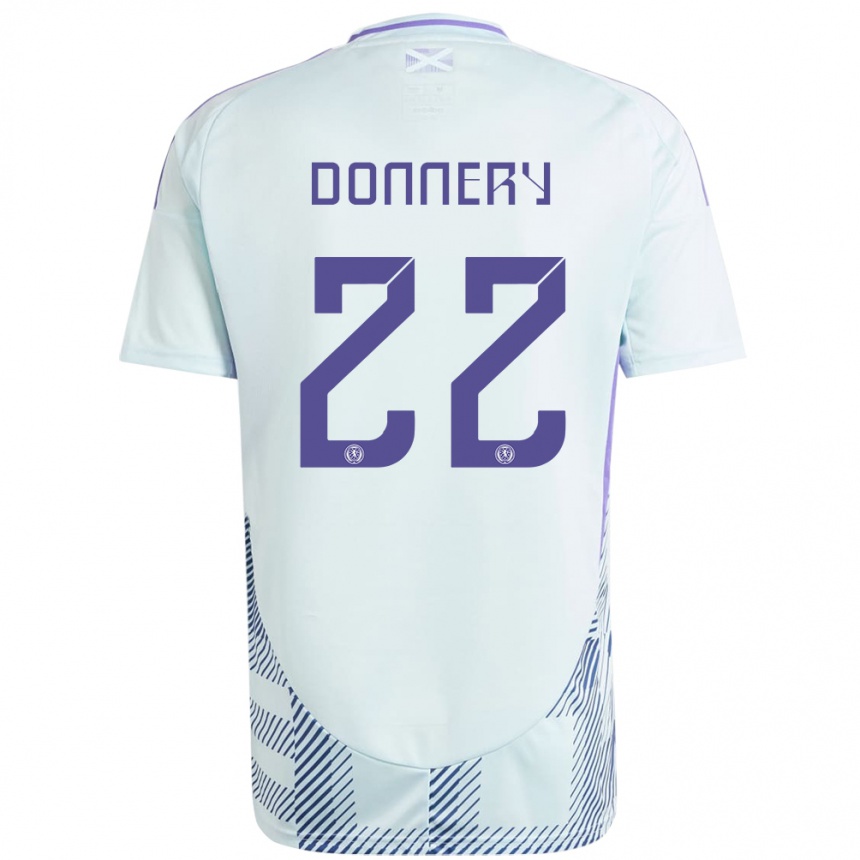 Niño Fútbol Camiseta Escocia Julian Donnery #22 Azul Menta Claro 2ª Equipación 24-26 México