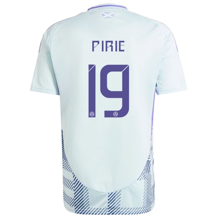 Niño Fútbol Camiseta Escocia Lewis Pirie #19 Azul Menta Claro 2ª Equipación 24-26 México