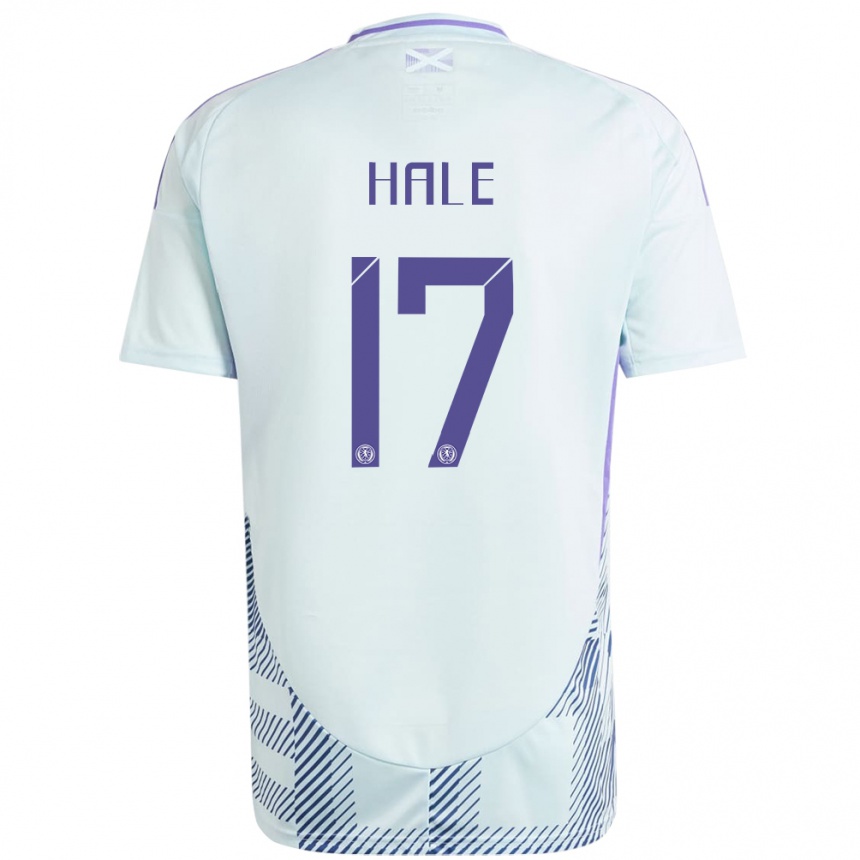 Niño Fútbol Camiseta Escocia Finlay Hale #17 Azul Menta Claro 2ª Equipación 24-26 México