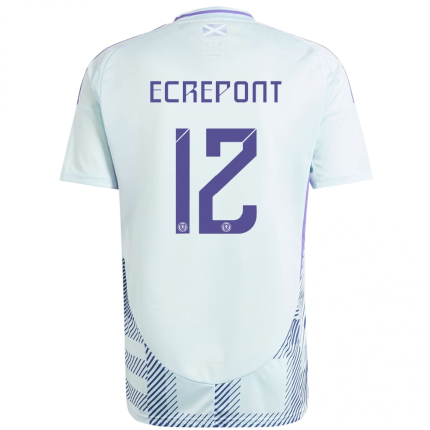 Niño Fútbol Camiseta Escocia Oliver Ecrepont #12 Azul Menta Claro 2ª Equipación 24-26 México