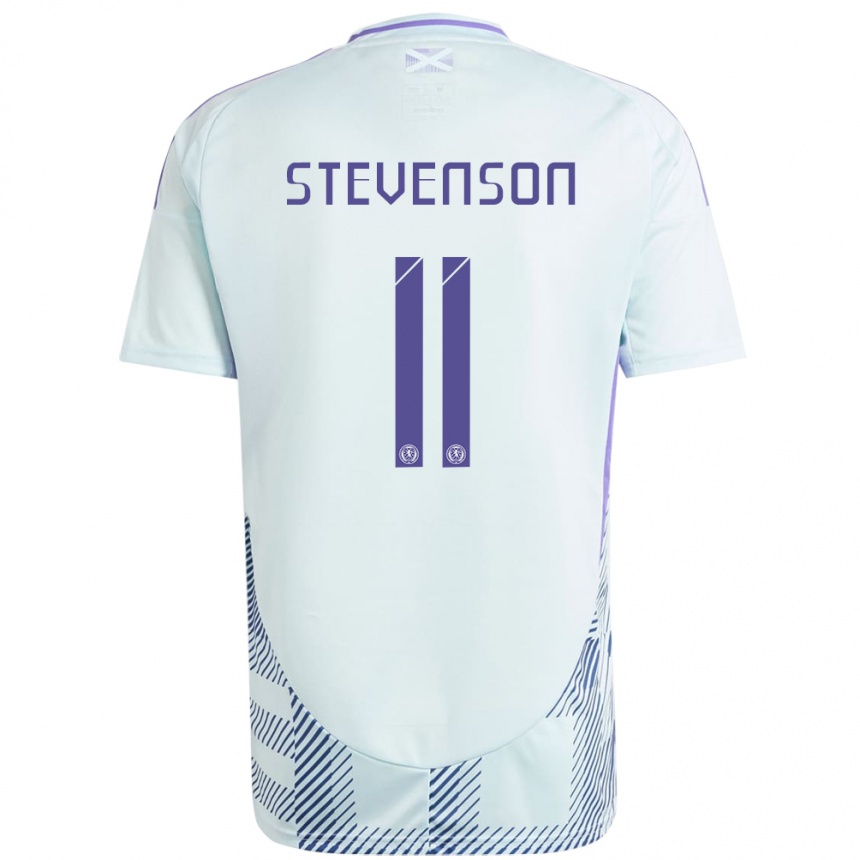 Niño Fútbol Camiseta Escocia Gus Stevenson #11 Azul Menta Claro 2ª Equipación 24-26 México