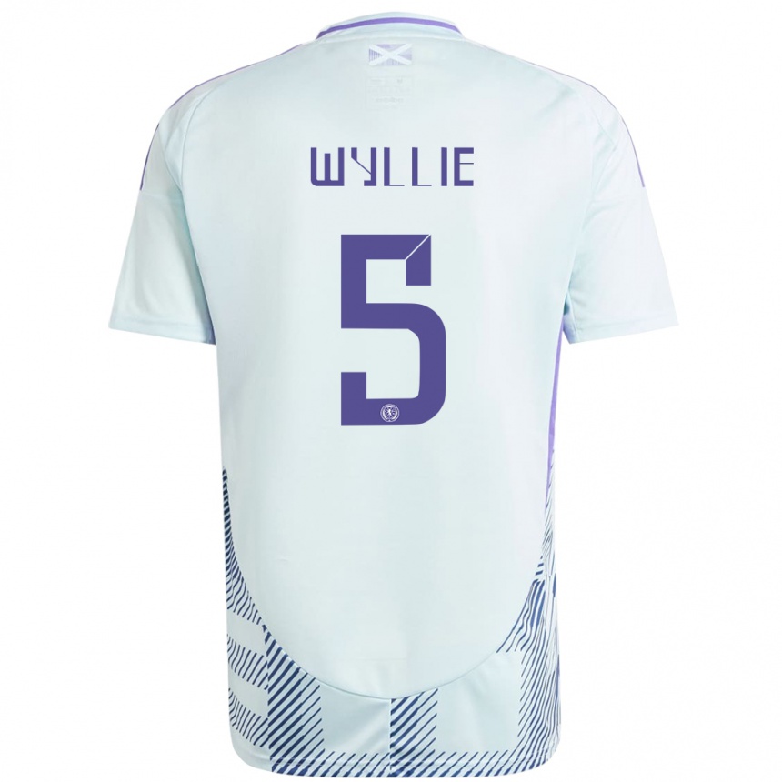 Niño Fútbol Camiseta Escocia Jack Wyllie #5 Azul Menta Claro 2ª Equipación 24-26 México