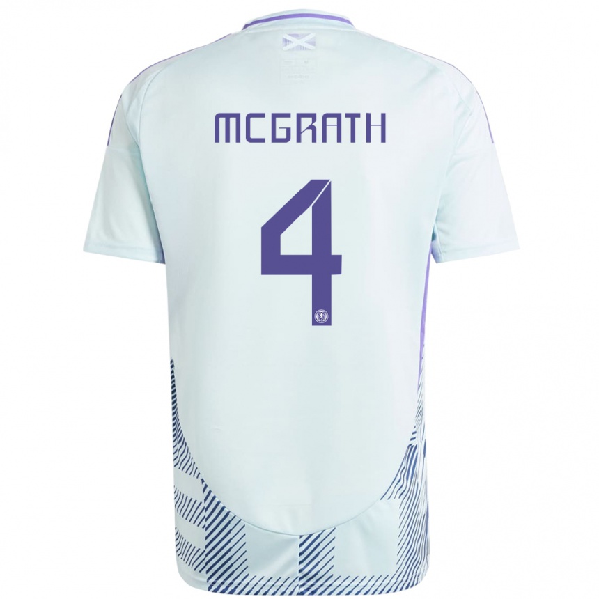 Niño Fútbol Camiseta Escocia Joseph Mcgrath #4 Azul Menta Claro 2ª Equipación 24-26 México