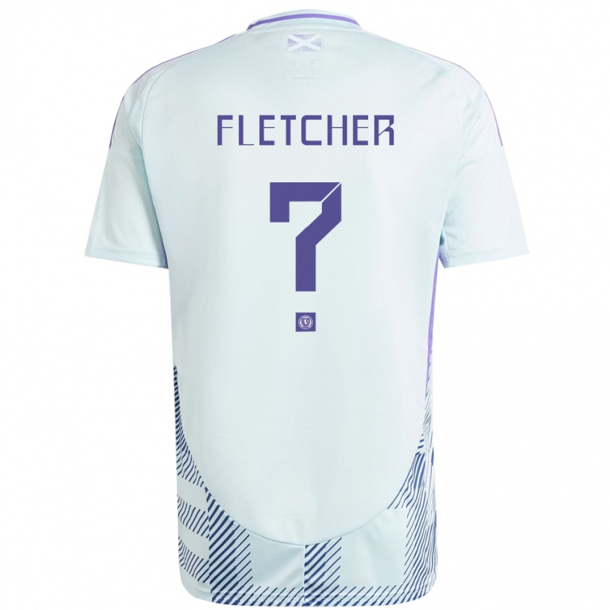 Niño Fútbol Camiseta Escocia Tyler Fletcher #0 Azul Menta Claro 2ª Equipación 24-26 México