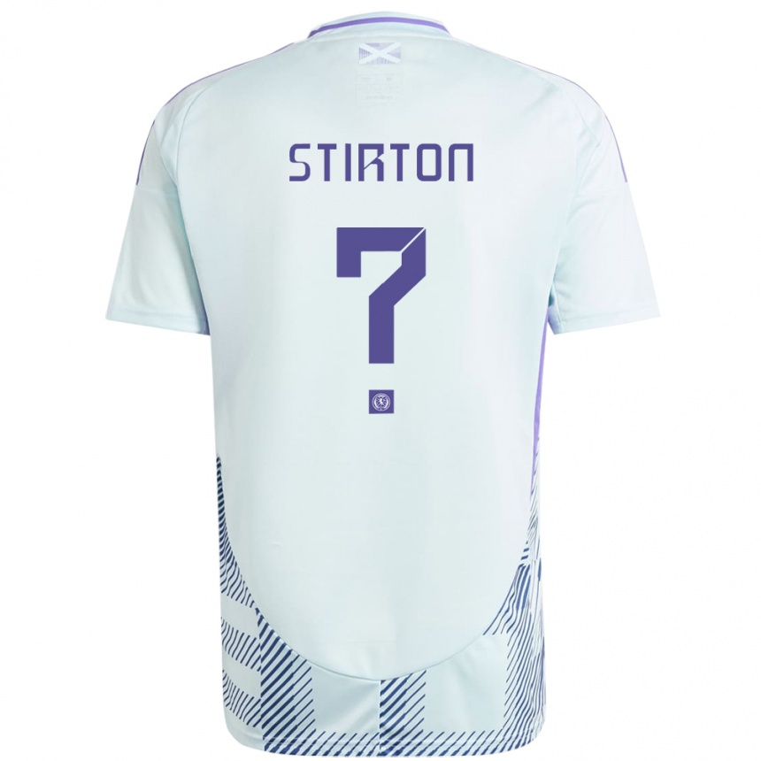 Niño Fútbol Camiseta Escocia Owen Stirton #0 Azul Menta Claro 2ª Equipación 24-26 México