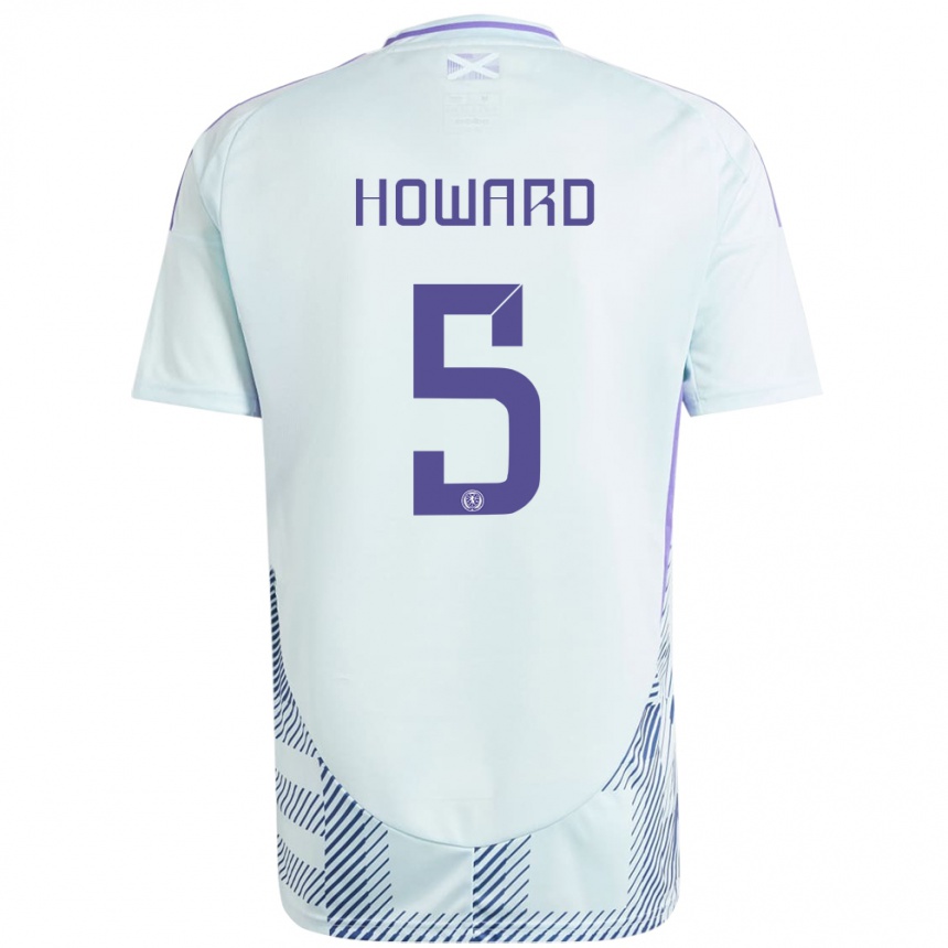 Niño Fútbol Camiseta Escocia Sophie Howard #5 Azul Menta Claro 2ª Equipación 24-26 México