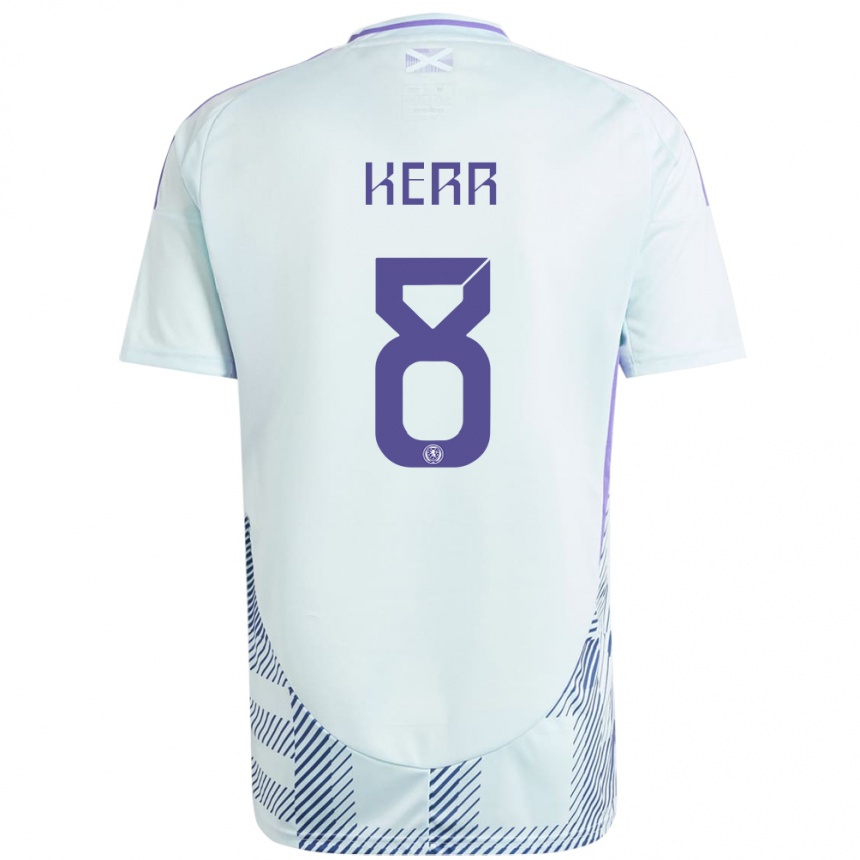 Niño Fútbol Camiseta Escocia Samantha Kerr #8 Azul Menta Claro 2ª Equipación 24-26 México