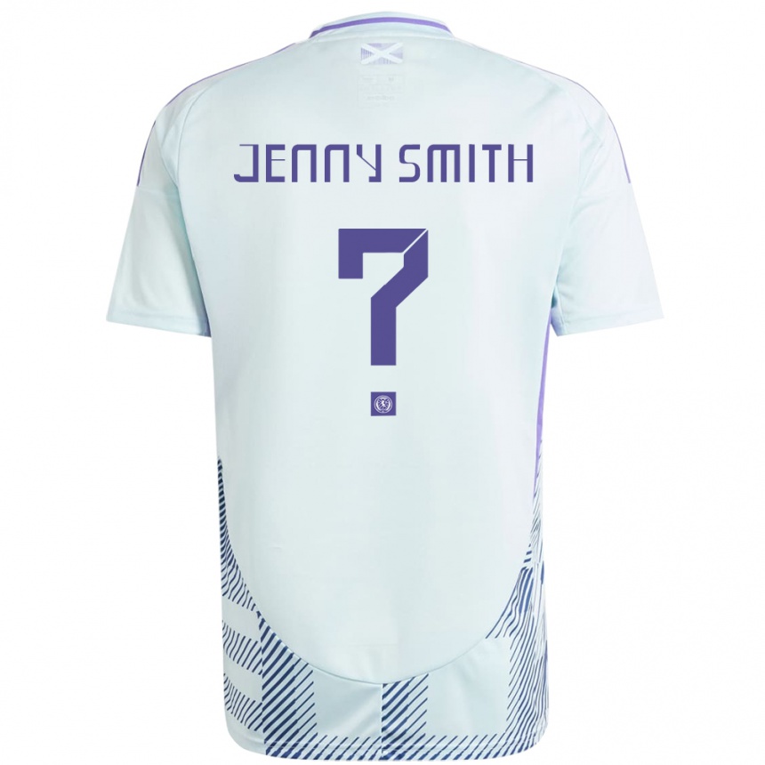 Niño Fútbol Camiseta Escocia Jenny Smith #0 Azul Menta Claro 2ª Equipación 24-26 México