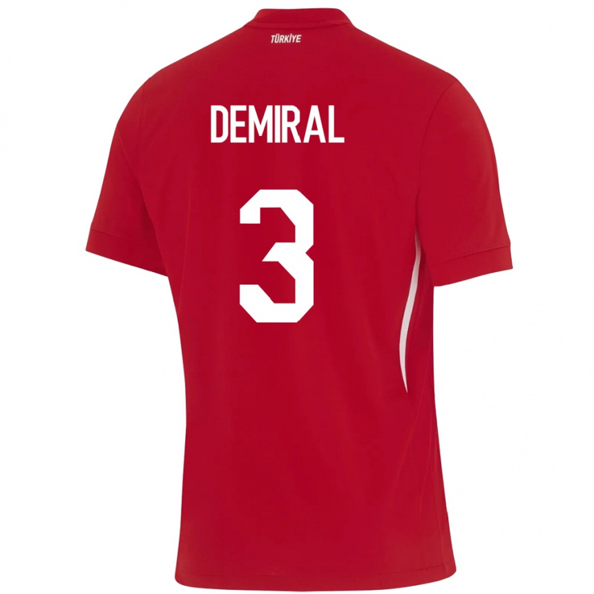 Niño Fútbol Camiseta Turquía Merih Demiral #3 Rojo 2ª Equipación 24-26 México