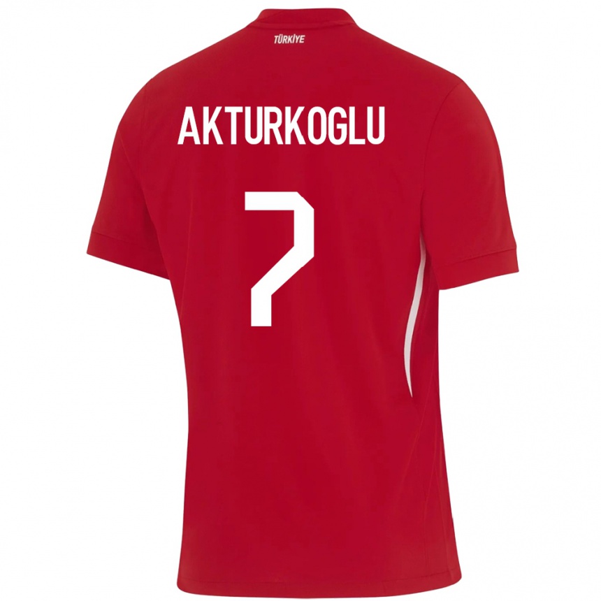 Niño Fútbol Camiseta Turquía Kerem Aktürkoğlu #7 Rojo 2ª Equipación 24-26 México