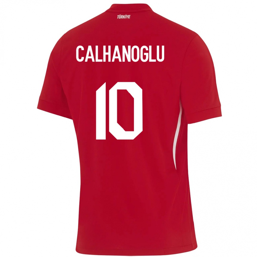 Niño Fútbol Camiseta Turquía Hakan Çalhanoğlu #10 Rojo 2ª Equipación 24-26 México