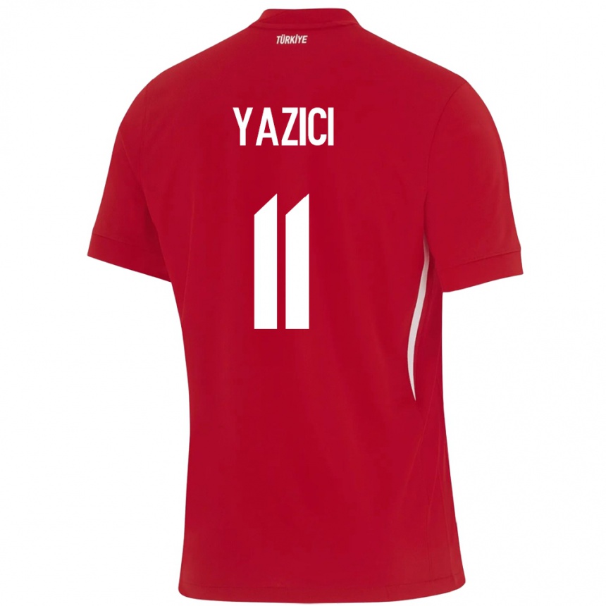 Niño Fútbol Camiseta Turquía Yusuf Yazıcı #11 Rojo 2ª Equipación 24-26 México