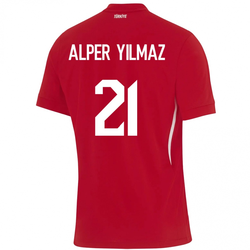 Niño Fútbol Camiseta Turquía Barış Alper Yılmaz #21 Rojo 2ª Equipación 24-26 México