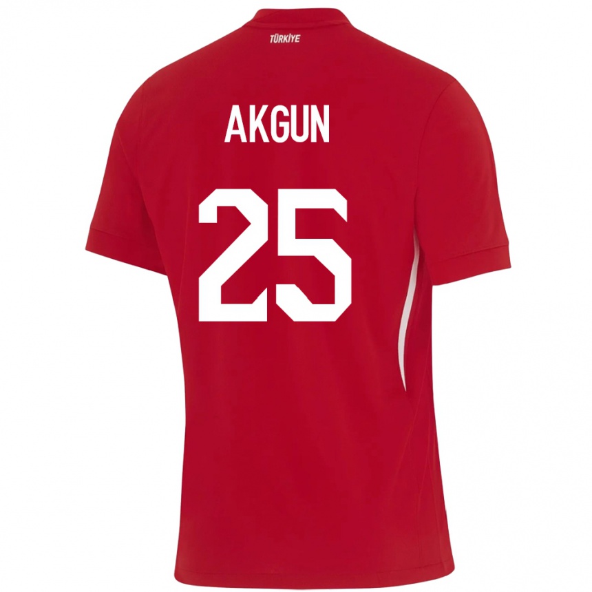 Niño Fútbol Camiseta Turquía Yunus Akgün #25 Rojo 2ª Equipación 24-26 México