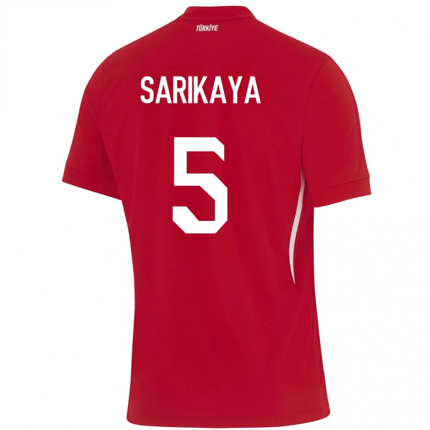 Niño Fútbol Camiseta Turquía Efe Sarıkaya #5 Rojo 2ª Equipación 24-26 México