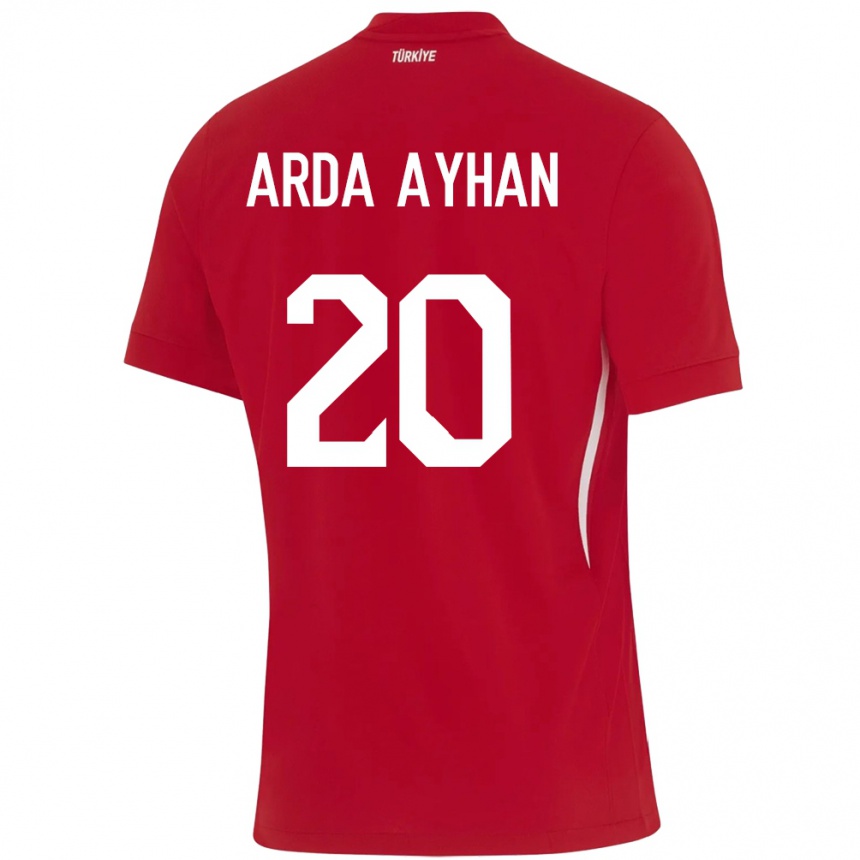 Niño Fútbol Camiseta Turquía Murat Arda Ayhan #20 Rojo 2ª Equipación 24-26 México