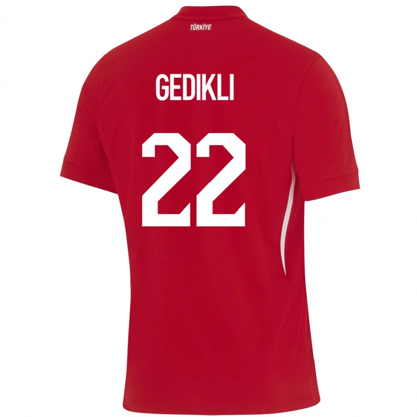 Niño Fútbol Camiseta Turquía Berkant Gedikli #22 Rojo 2ª Equipación 24-26 México