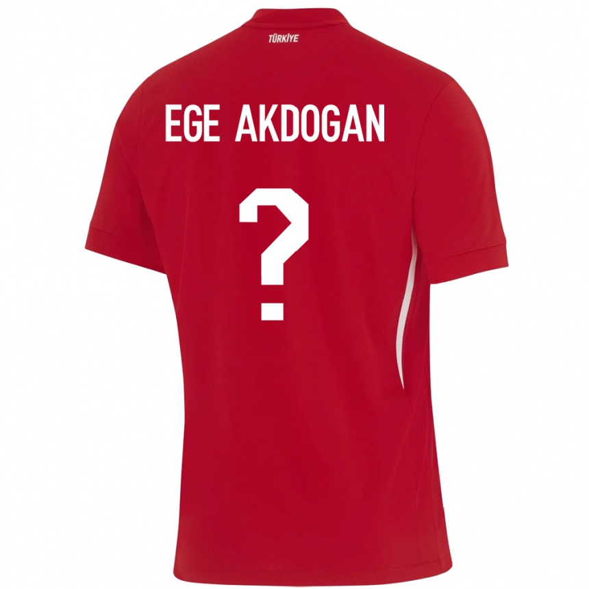 Niño Fútbol Camiseta Turquía Hasan Ege Akdoğan #0 Rojo 2ª Equipación 24-26 México