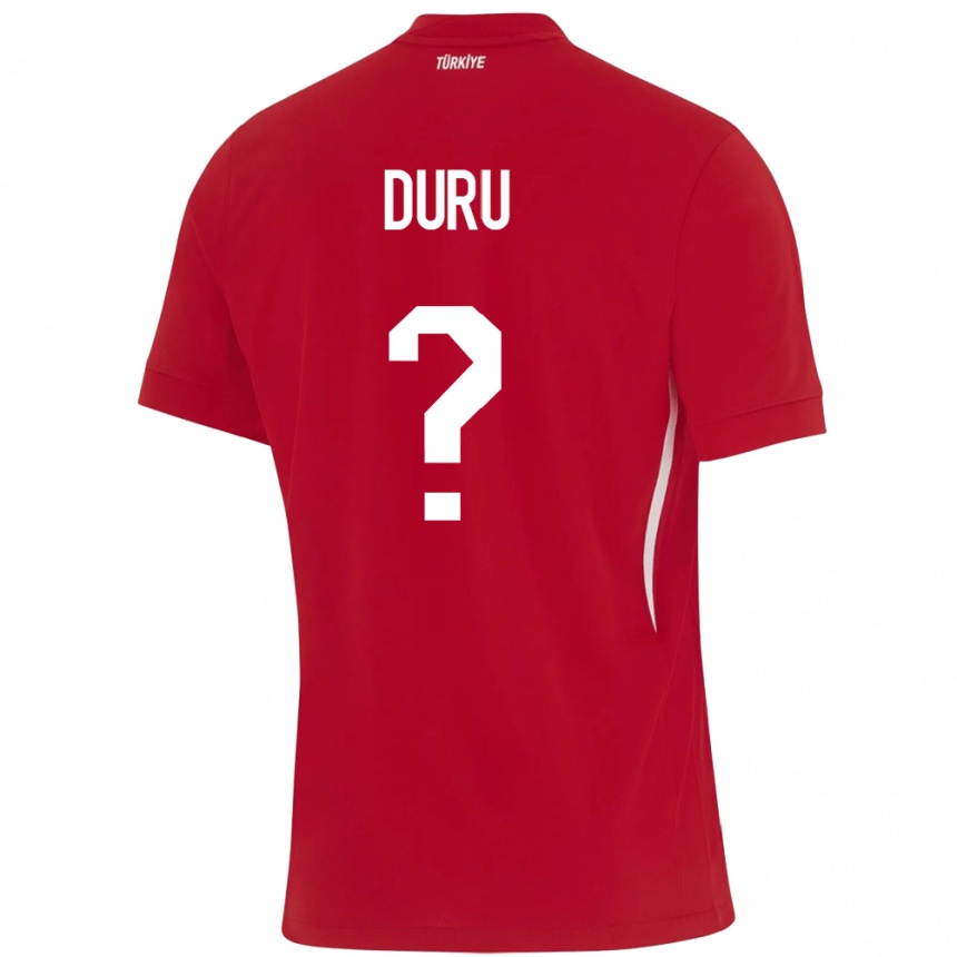 Niño Fútbol Camiseta Turquía Mustafa Duru #0 Rojo 2ª Equipación 24-26 México