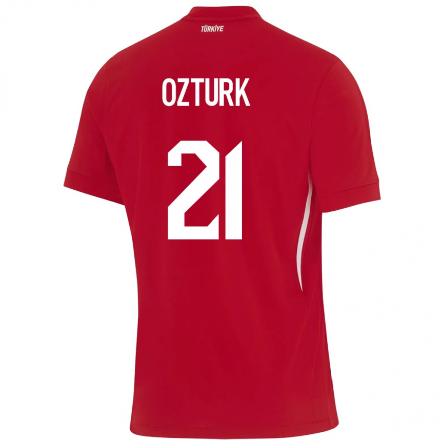 Niño Fútbol Camiseta Turquía Melike Öztürk #21 Rojo 2ª Equipación 24-26 México