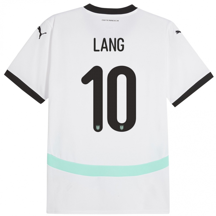 Niño Fútbol Camiseta Austria Christoph Lang #10 Blanco 2ª Equipación 24-26 México