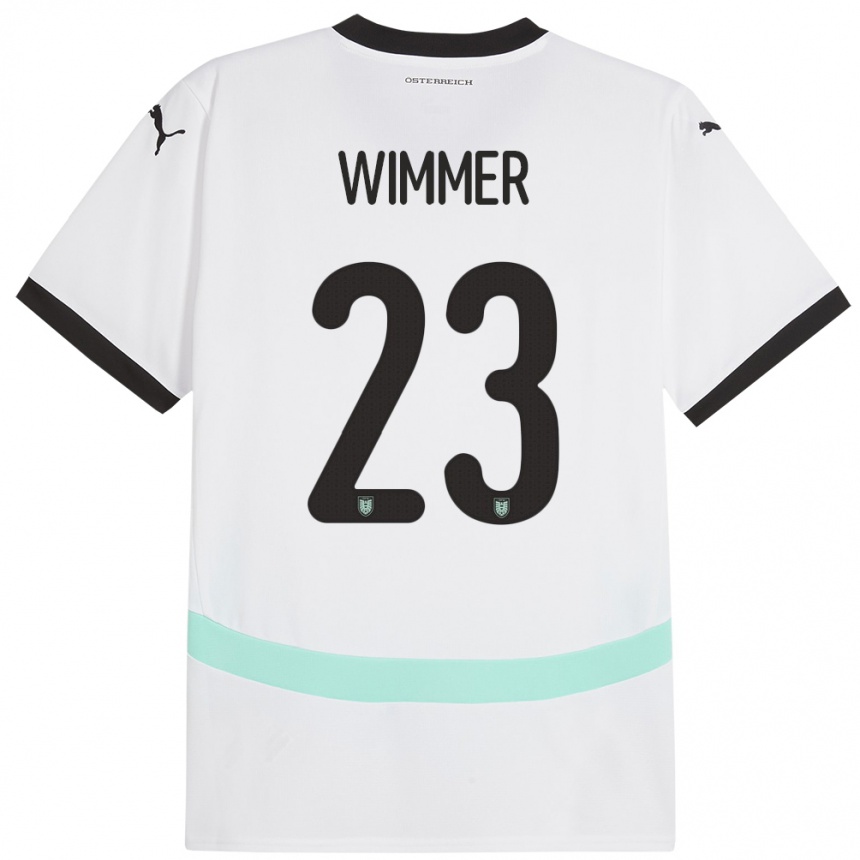 Niño Fútbol Camiseta Austria Patrick Wimmer #23 Blanco 2ª Equipación 24-26 México