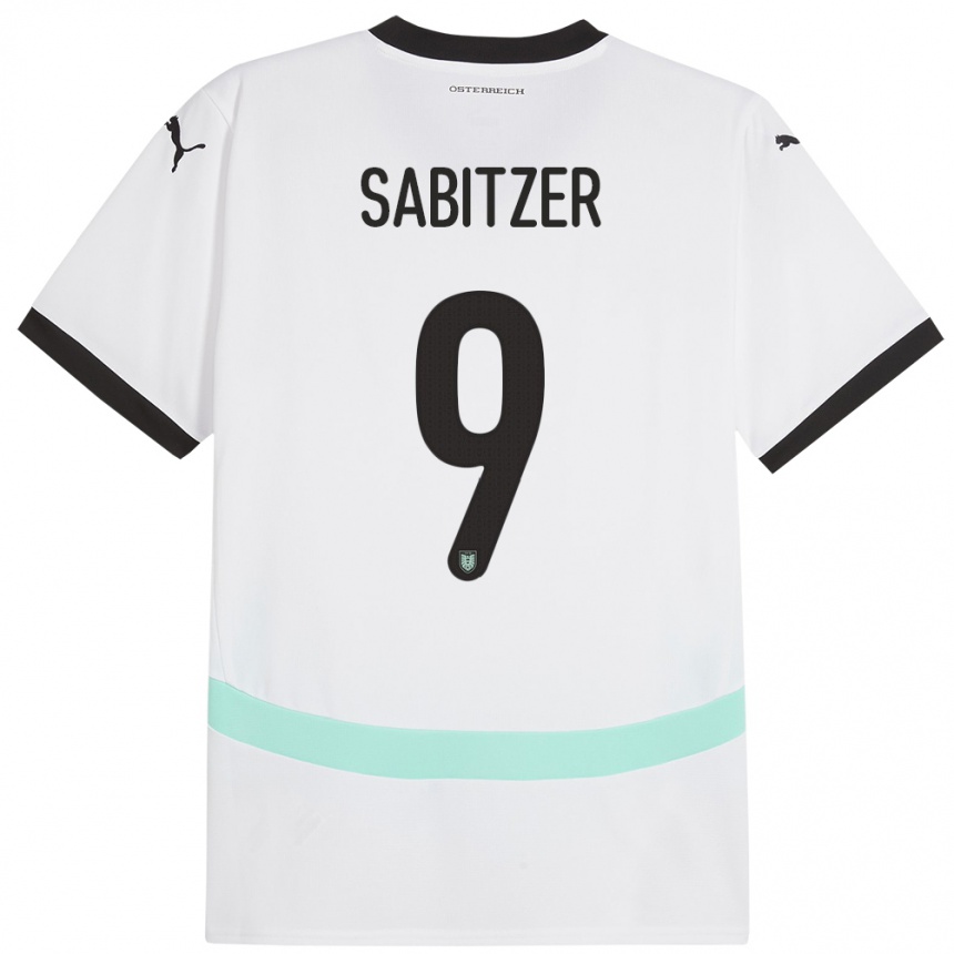 Niño Fútbol Camiseta Austria Marcel Sabitzer #9 Blanco 2ª Equipación 24-26 México