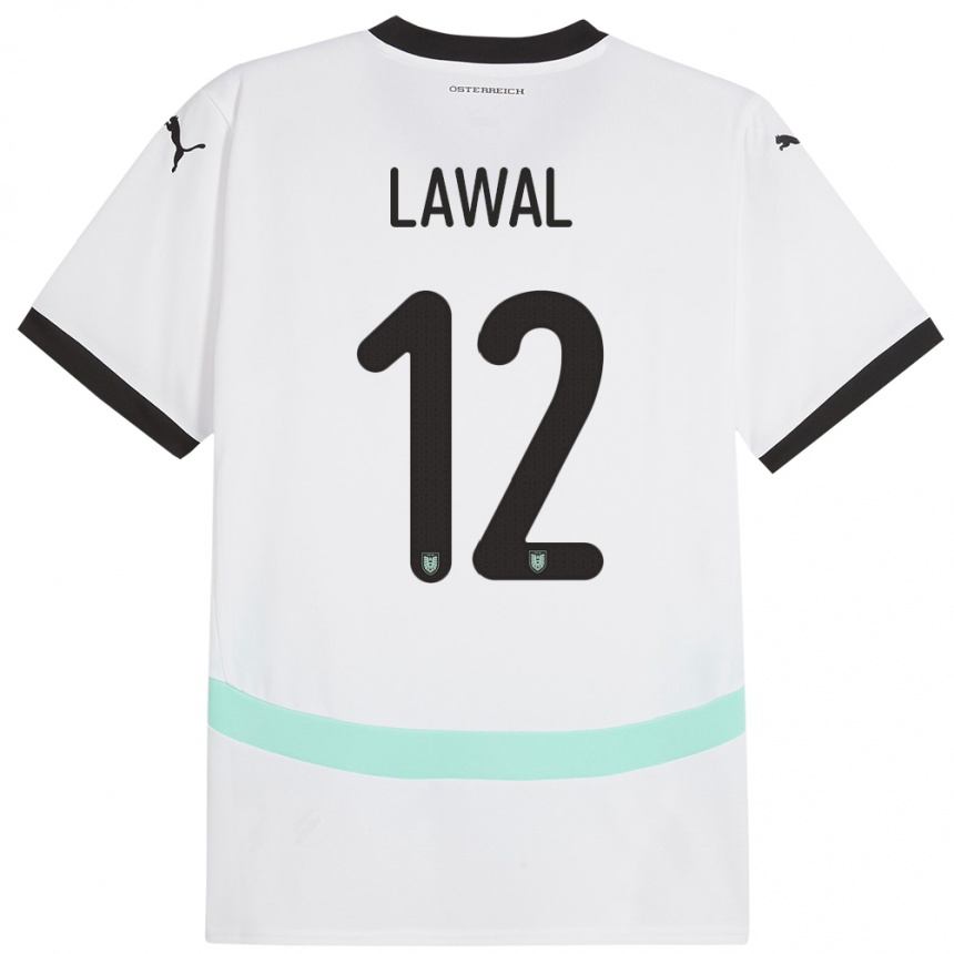 Niño Fútbol Camiseta Austria Tobias Lawal #12 Blanco 2ª Equipación 24-26 México