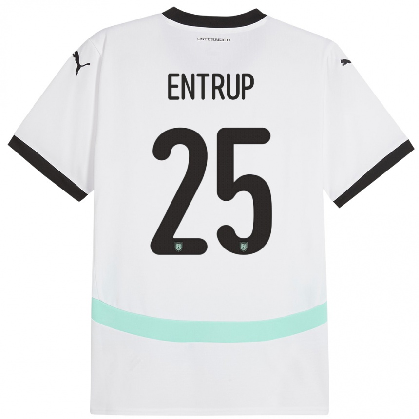 Niño Fútbol Camiseta Austria Maximilian Entrup #25 Blanco 2ª Equipación 24-26 México