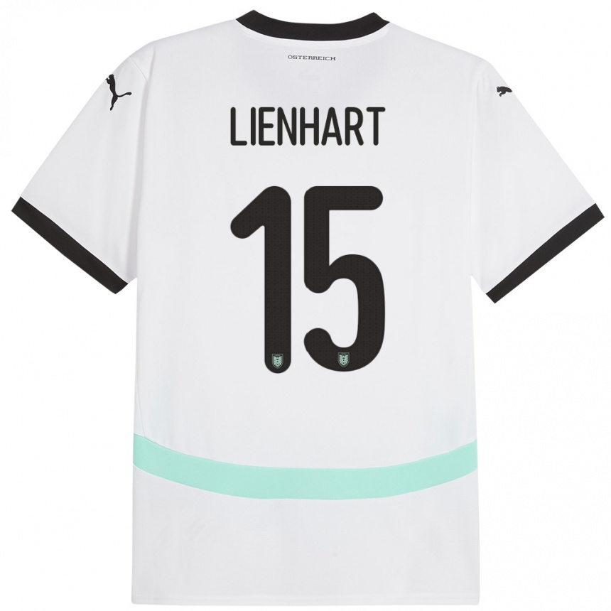 Niño Fútbol Camiseta Austria Philipp Lienhart #15 Blanco 2ª Equipación 24-26 México