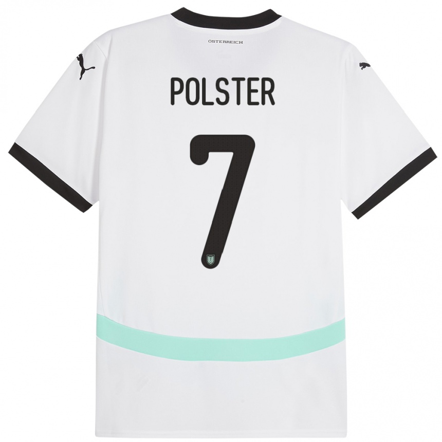 Niño Fútbol Camiseta Austria Manuel Polster #7 Blanco 2ª Equipación 24-26 México
